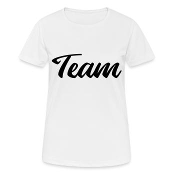 team - Frauen T-Shirt atmungsaktiv - Weiß - Vorne - AI Model Female 172 dark (172cm)