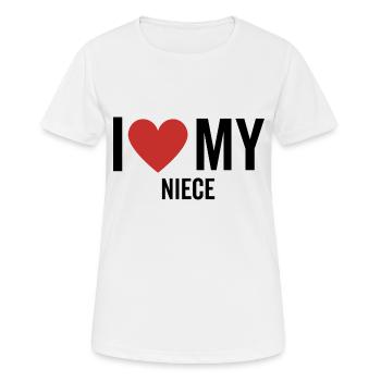 J’aime ma nièce - T-shirt respirant Femme - blanc - Devant - AI Model Female 172 dark (172cm)