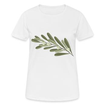 Branche Fleur de branche d’olivier - T-shirt respirant Femme - blanc - Devant - AI Model Female 172 dark (172cm)