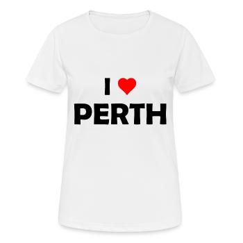 I love Perth - Australia - Australien - Aussie - Frauen T-Shirt atmungsaktiv - Weiß - Vorne - AI Model Female 172 dark (172cm)