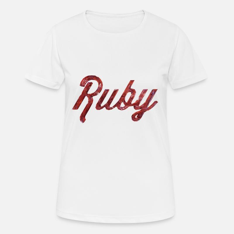 Ruby Stylized Text - Women's Breathable T-Shirt - white