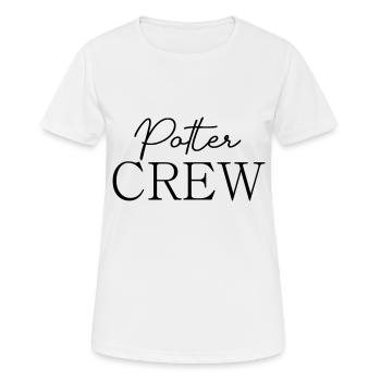 Polter Crew - Frauen T-Shirt atmungsaktiv - Weiß - Vorne - AI Model Female 172 dark (172cm)