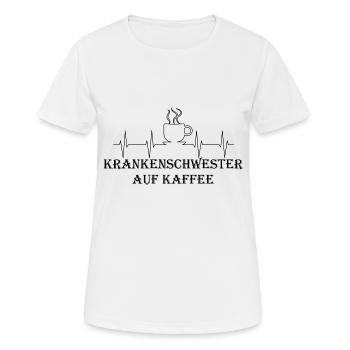 Krankenschwester auf Kaffee - Frauen T-Shirt atmungsaktiv - Weiß - Vorne - AI Model Female 172 dark (172cm)