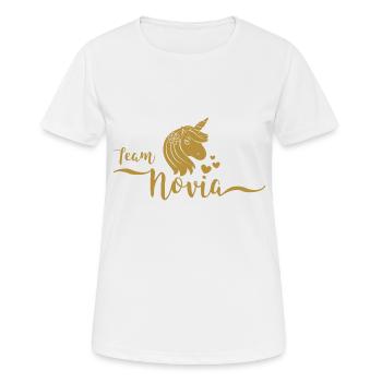 Team Novia Junggesellin Junggesellinnenabschied - Frauen T-Shirt atmungsaktiv - Weiß - Vorne - AI Model Female 172 dark (172cm)