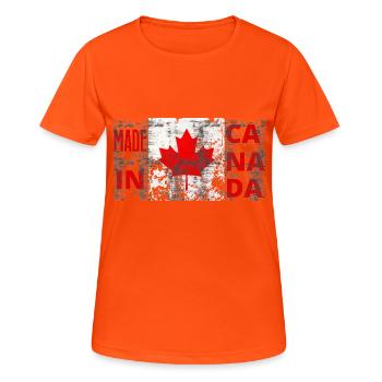 Made in canada - Women's Breathable T-Shirt - neon orange - Front - AI Model Female 172 dark (172cm)