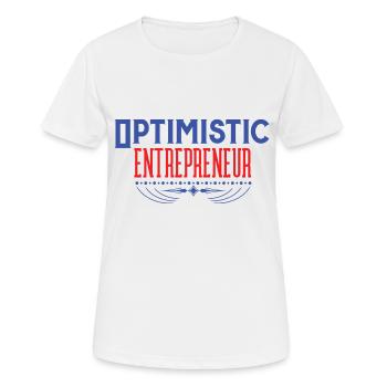 Optimistic Entrepreneur, clean vintage text - Women's Breathable T-Shirt - white - Front - AI Model Female 172 dark (172cm)