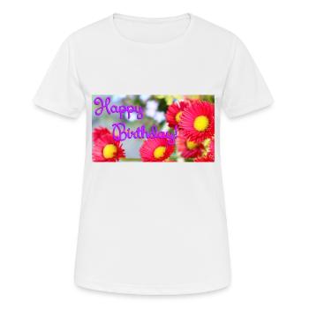 Happy Birthday! - Frauen T-Shirt atmungsaktiv - Weiß - Vorne - AI Model Female 172 dark (172cm)
