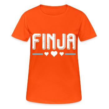 Finja - Frauen T-Shirt atmungsaktiv - Neonorange - Vorne - AI Model Female 172 dark (172cm)