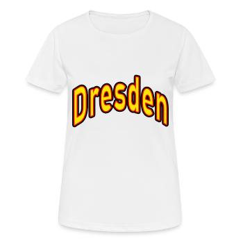 Dresden - Frauen T-Shirt atmungsaktiv - Weiß - Vorne - AI Model Female 172 dark (172cm)