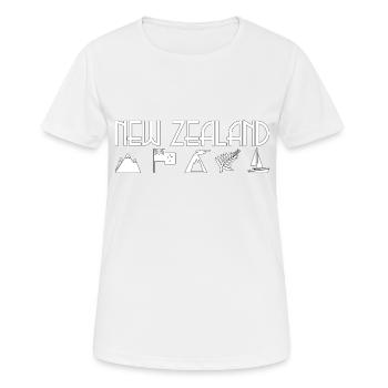 Drapeau de la Nouvelle-Zélande Fern Backpacker Cadeau - T-shirt respirant Femme - blanc - Devant - AI Model Female 172 dark (172cm)