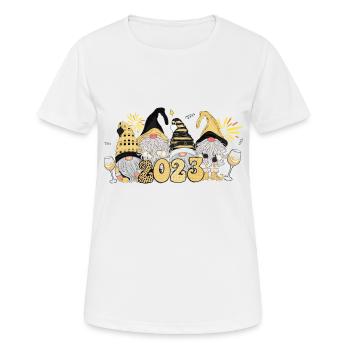 Happy New Year 2023 Gnome - Frauen T-Shirt atmungsaktiv - Weiß - Vorne - AI Model Female 172 dark (172cm)