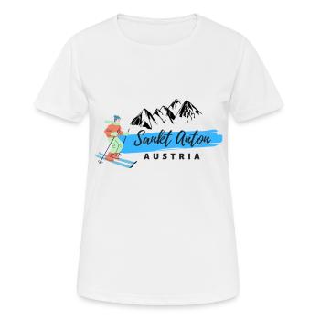 Sankt Anton - Frauen T-Shirt atmungsaktiv - Weiß - Vorne - AI Model Female 172 dark (172cm)