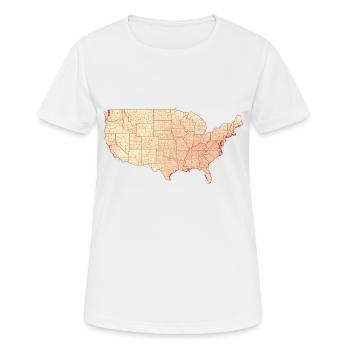 Karte bezirke der vereinigten staaten von amerika - Frauen T-Shirt atmungsaktiv - Weiß - Vorne - AI Model Female 172 dark (172cm)