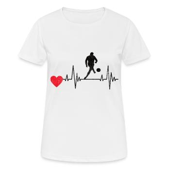 Fußballmannschaft Fußballdesign Fußballspieler - Frauen T-Shirt atmungsaktiv - Weiß - Vorne - AI Model Female 172 dark (172cm)