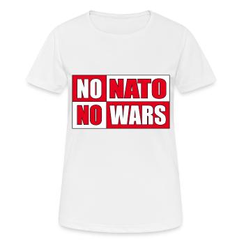 No Nato No Wars - Frauen T-Shirt atmungsaktiv - Weiß - Vorne - AI Model Female 172 dark (172cm)