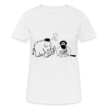 Mammouth Caveman Love - T-shirt respirant Femme - blanc - Devant - AI Model Female 172 dark (172cm)