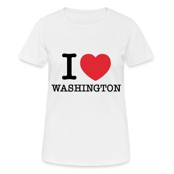 J’aime Washington | J’aime Washington - T-shirt respirant Femme - blanc - Devant - AI Model Female 172 dark (172cm)