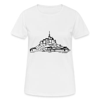 1bit Pixel Mont Saint Michel - Frauen T-Shirt atmungsaktiv - Weiß - Vorne - AI Model Female 172 dark (172cm)