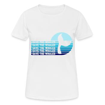 Rettet die Wale - Frauen T-Shirt atmungsaktiv - Weiß - Vorne - AI Model Female 172 dark (172cm)