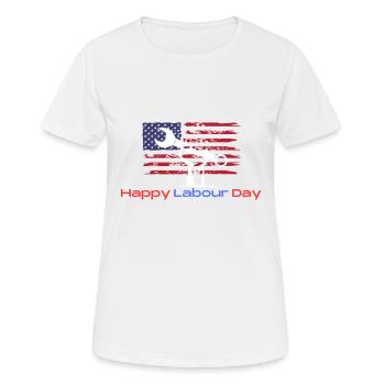 Joyeuse fête du travail - T-shirt respirant Femme - blanc - Devant - AI Model Female 172 dark (172cm)
