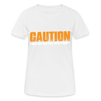 La prudence ne joue pas bien avec les autres 65 - T-shirt respirant Femme - blanc - Devant - AI Model Female 172 dark (172cm)