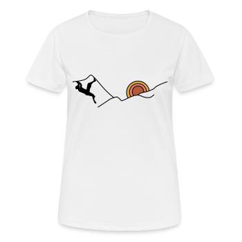 Coucher de soleil de bloc Lever de soleil - T-shirt respirant Femme - blanc - Devant - AI Model Female 172 dark (172cm)