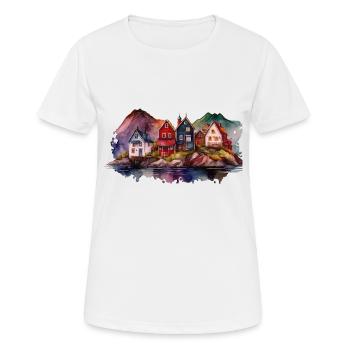 Schweden Schweden Schweden Skandinavien Reisekunst Kunst - Frauen T-Shirt atmungsaktiv - Weiß - Vorne - AI Model Female 172 dark (172cm)