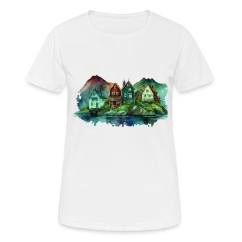 Schweden Schweden Schweden Skandinavien Reisekunst Kunst - Frauen T-Shirt atmungsaktiv - Weiß - Vorne - AI Model Female 172 dark (172cm)