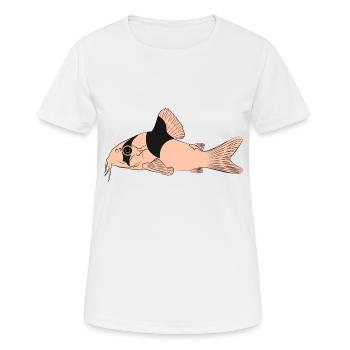 Corydoras panda panzerwels, aquarium catfish wels - T-shirt respirant Femme - blanc - Devant - AI Model Female 172 dark (172cm)