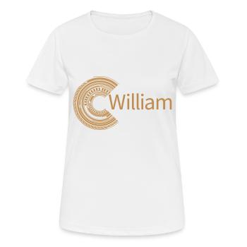 Pour William - T-shirt respirant Femme - blanc - Devant - AI Model Female 172 dark (172cm)