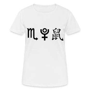 skorpion pluto ratte - Frauen T-Shirt atmungsaktiv - Weiß - Vorne - AI Model Female 172 dark (172cm)