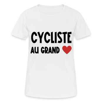 cycliste au grand cœur - T-shirt respirant Femme - blanc - Devant - AI Model Female 172 dark (172cm)