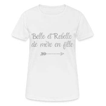 Schöne und rebellische Mutter in silberner Tochter - Frauen T-Shirt atmungsaktiv - Weiß - Vorne - AI Model Female 172 dark (172cm)