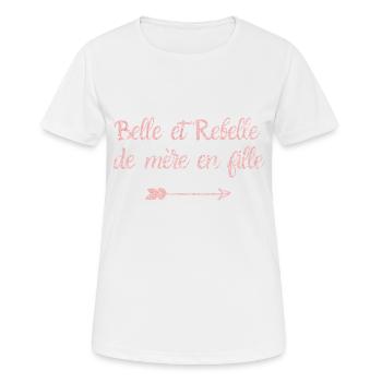 Schöne und rebellische Mutter in Tochter Roségold - Frauen T-Shirt atmungsaktiv - Weiß - Vorne - AI Model Female 172 dark (172cm)