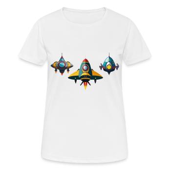 raumschiffe - Frauen T-Shirt atmungsaktiv - Weiß - Vorne - AI Model Female 172 dark (172cm)