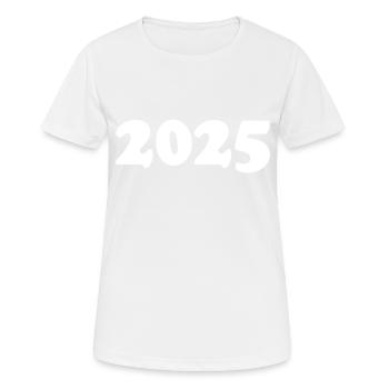 2025 - Frauen T-Shirt atmungsaktiv - Weiß - Vorne - AI Model Female 172 dark (172cm)