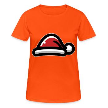 Chapeau de Père Noël - T-shirt respirant Femme - orange néon - Devant - AI Model Female 172 dark (172cm)