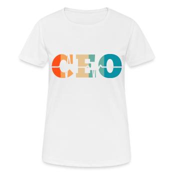 Battement de cœur rétro Chief Executive Officer - T-shirt respirant Femme - blanc - Devant - AI Model Female 172 dark (172cm)