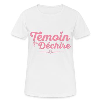 Témoin Qui Déchire - T-shirt respirant Femme - blanc - Devant - AI Model Female 172 dark (172cm)