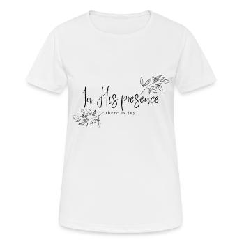 Freude in Gottes Gegenwart - Frauen T-Shirt atmungsaktiv - Weiß - Vorne - AI Model Female 172 dark (172cm)