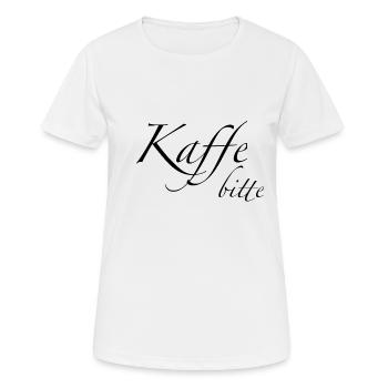 Kaffee bitte - Frauen T-Shirt atmungsaktiv - Weiß - Vorne - AI Model Female 172 dark (172cm)