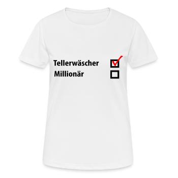 Chiffons millionnaire - T-shirt respirant Femme - blanc - Devant - AI Model Female 172 dark (172cm)