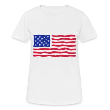 Stars And Stripes / Flagge / Flag - Frauen T-Shirt atmungsaktiv - Weiß - Vorne - AI Model Female 172 dark (172cm)