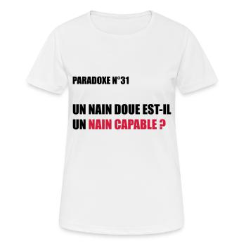 PARADOXE nain - T-shirt respirant Femme - blanc - Devant - AI Model Female 172 dark (172cm)