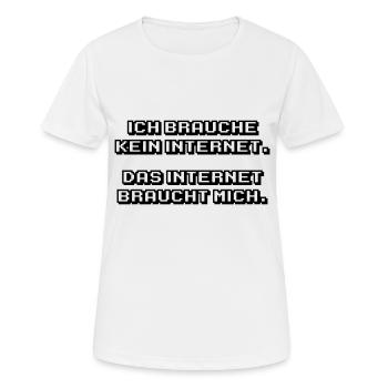 Internet - Frauen T-Shirt atmungsaktiv - Weiß - Vorne - AI Model Female 172 dark (172cm)