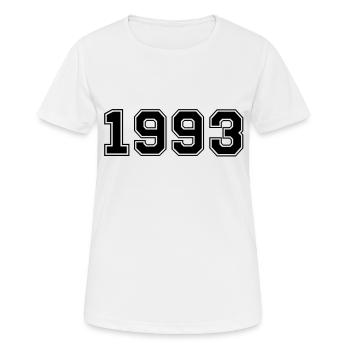 1993 - Frauen T-Shirt atmungsaktiv - Weiß - Vorne - AI Model Female 172 dark (172cm)