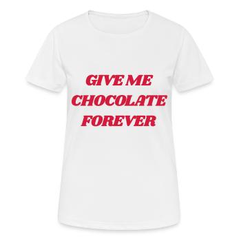 Chocolate Fun Say Give Me Chocolate - Women's Breathable T-Shirt - white - Front - AI Model Female 172 dark (172cm)