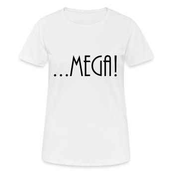 Mega Schwarz - Frauen T-Shirt atmungsaktiv - Weiß - Vorne - AI Model Female 172 dark (172cm)