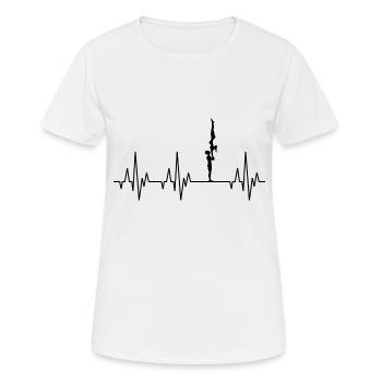 Herzschlag EKG Gymnastik Turnen Akrobatik Sport - Frauen T-Shirt atmungsaktiv - Weiß - Vorne - AI Model Female 172 dark (172cm)