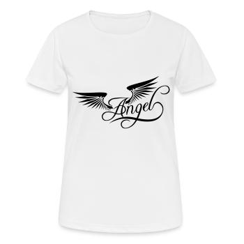 tattoo fluegel design angel shirt spruch engel lie - Frauen T-Shirt atmungsaktiv - Weiß - Vorne - AI Model Female 172 dark (172cm)